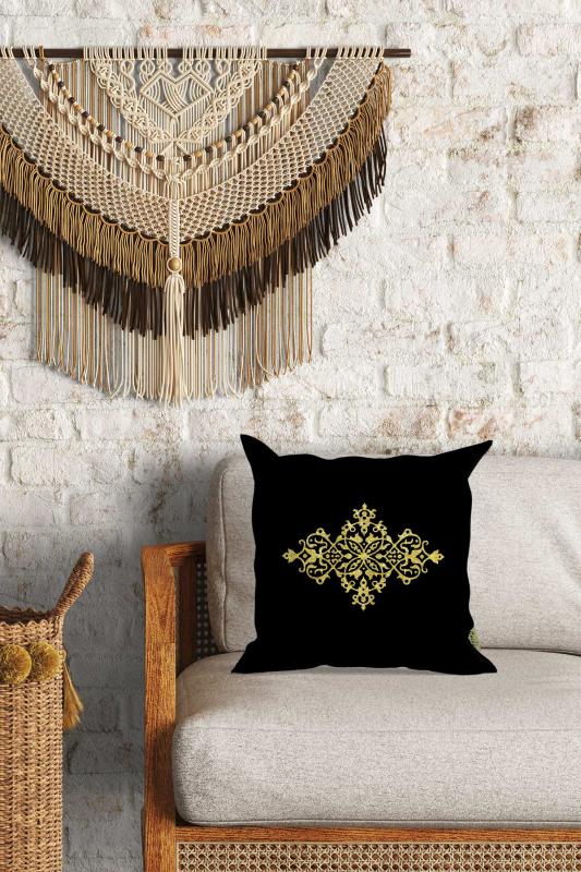 Motif Desenli Çift Yön Dijital Baskılı Dekoratif Kırlent Kılıfı Yastık Kılıfı 39x39cm