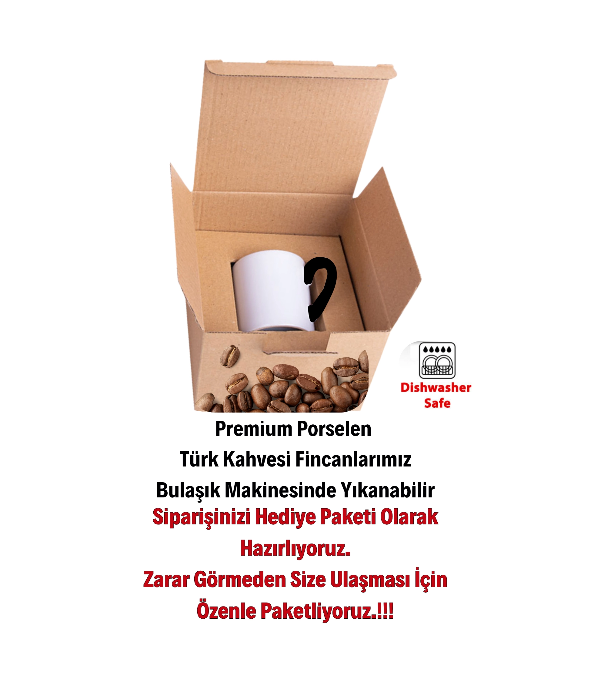 Anneler Günü Hediyesi Özel Tasarım Türk Kahve Fincanı Tekli-6 Siyah