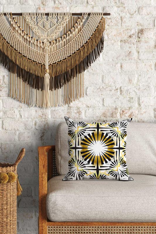 Modern Desenli Çift Yön Dijital Baskılı Dekoratif Kırlent Kılıfı Yastık Kılıfı 39x39cm