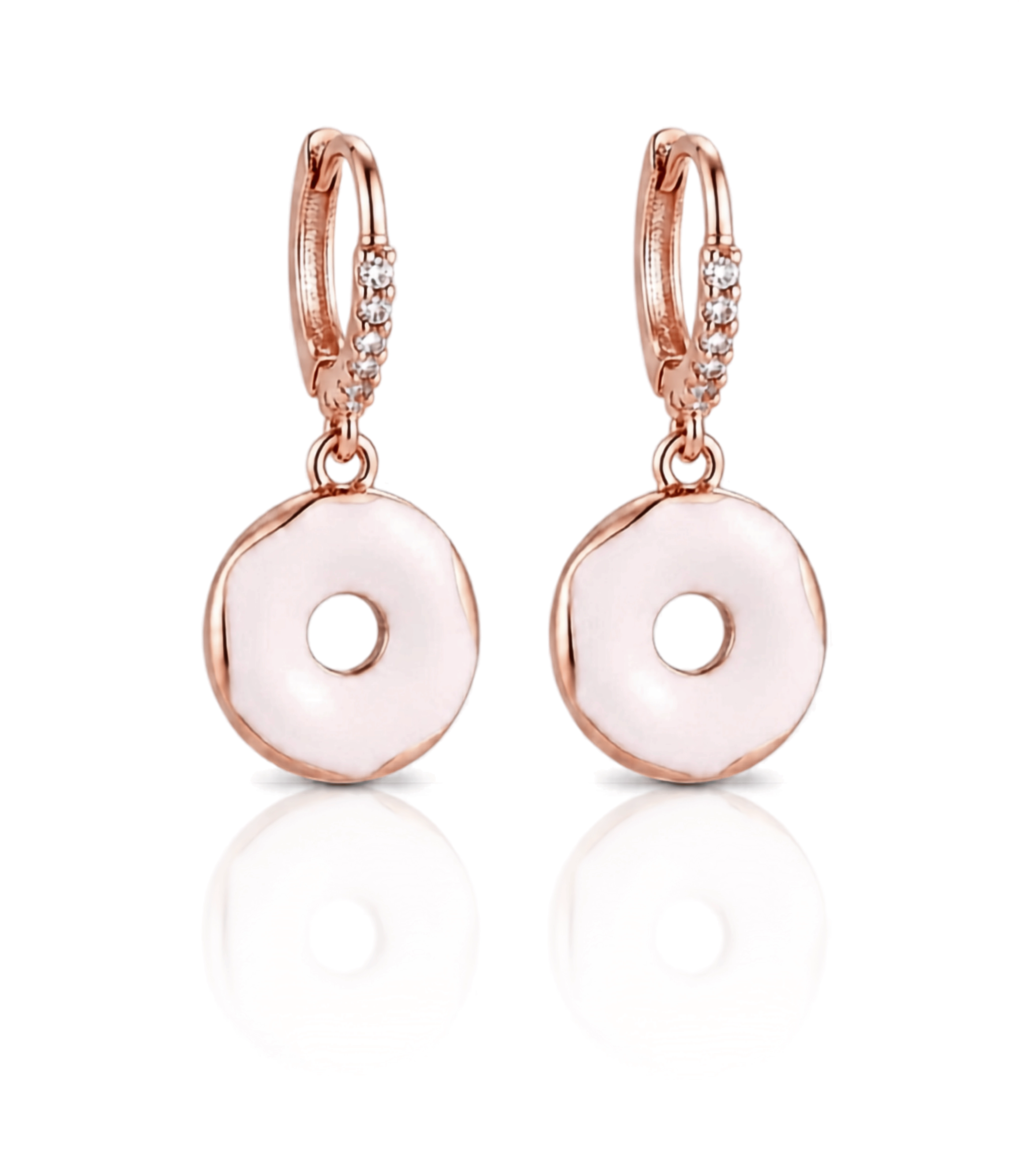 Vip Seri Küpe Xuping Minimal Tasarım Donat Modelı Rose Altın Kaplama 2,2cm