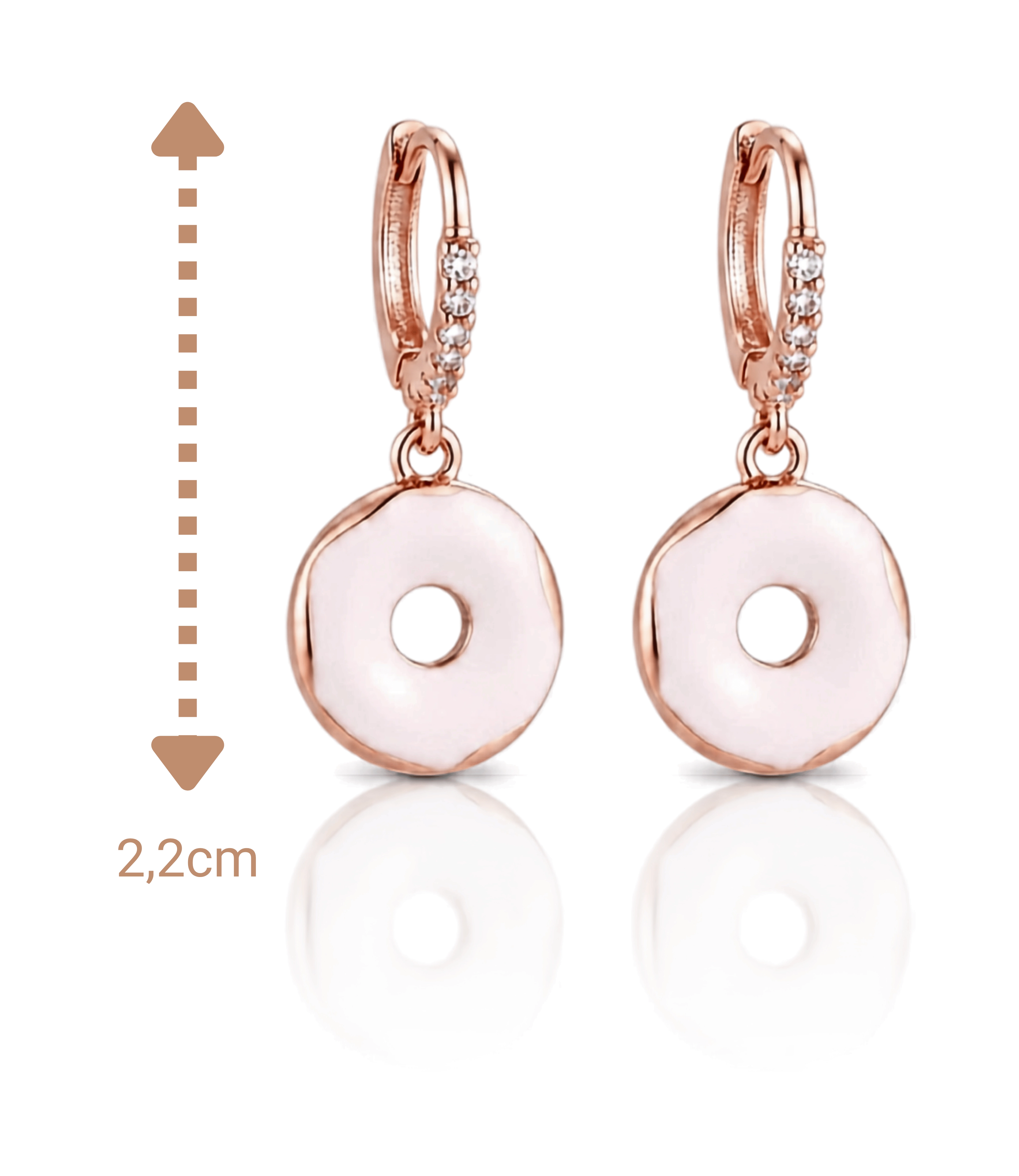 Vip Seri Küpe Xuping Minimal Tasarım Donat Modelı Rose Altın Kaplama 2,2cm