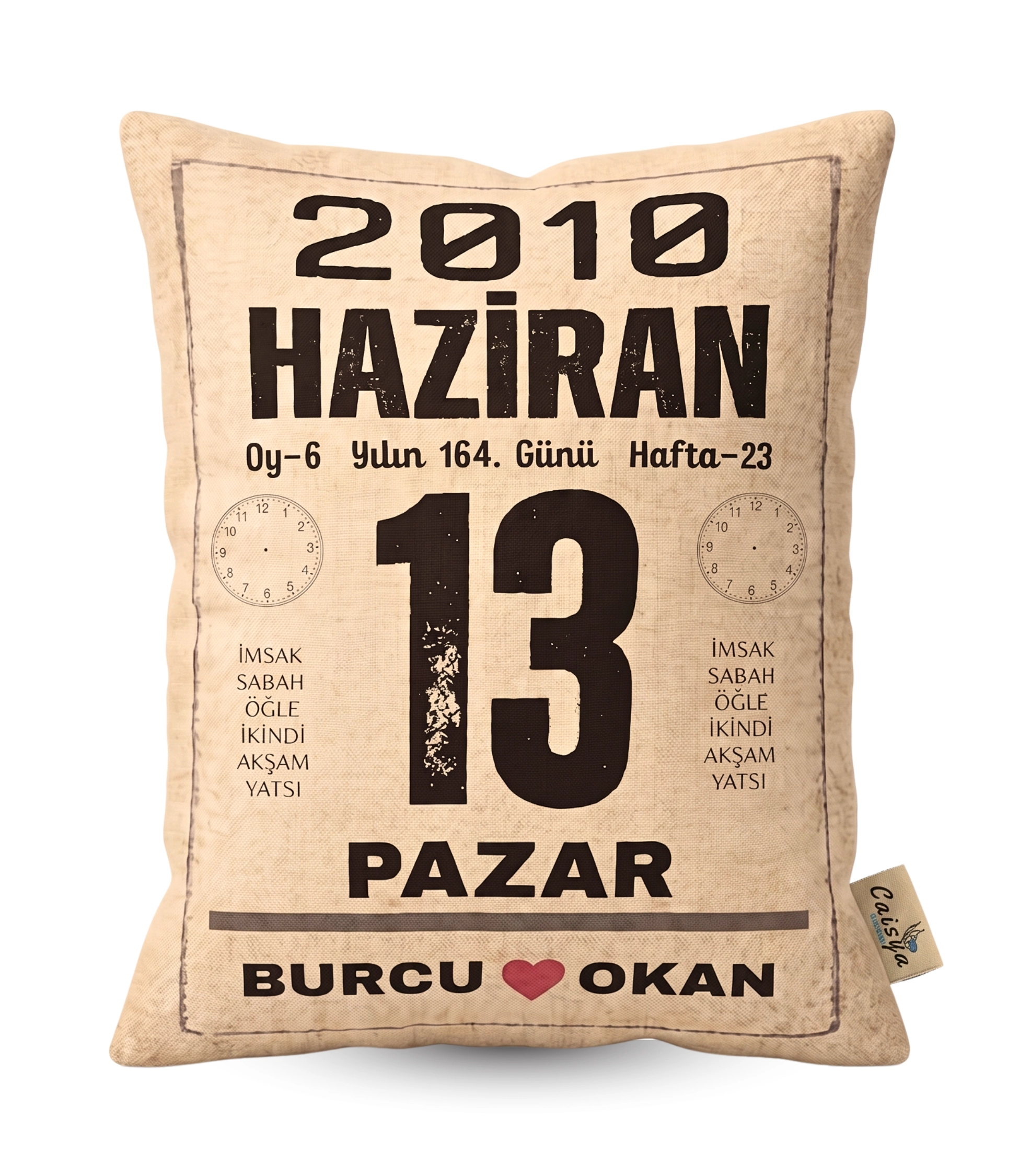 Takvim Yastık Doğum Günü Yıldönümü Hediyesi Takvim Yaprağı Hediyelik Dekoratif Yastık 40x28cm