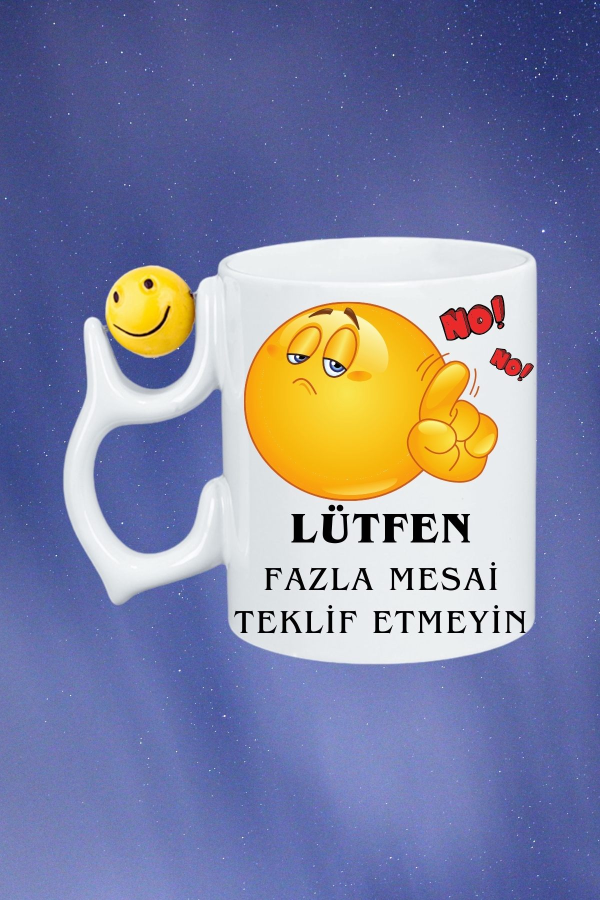 Mesai Sevmeyen Emoji Baskılı Smile Emoji Toplu Kupa Bardak Çay Kahve Fincanı