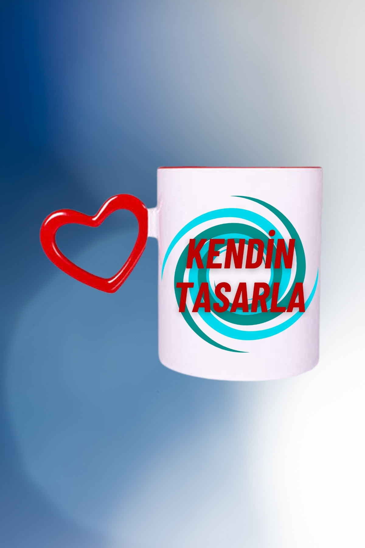 Kişiye Özel Baskılı Kalpli Kırmızı Kupa Kendin Tasarla Kalpli Kupa Bardak Çay Kahve Fincanı