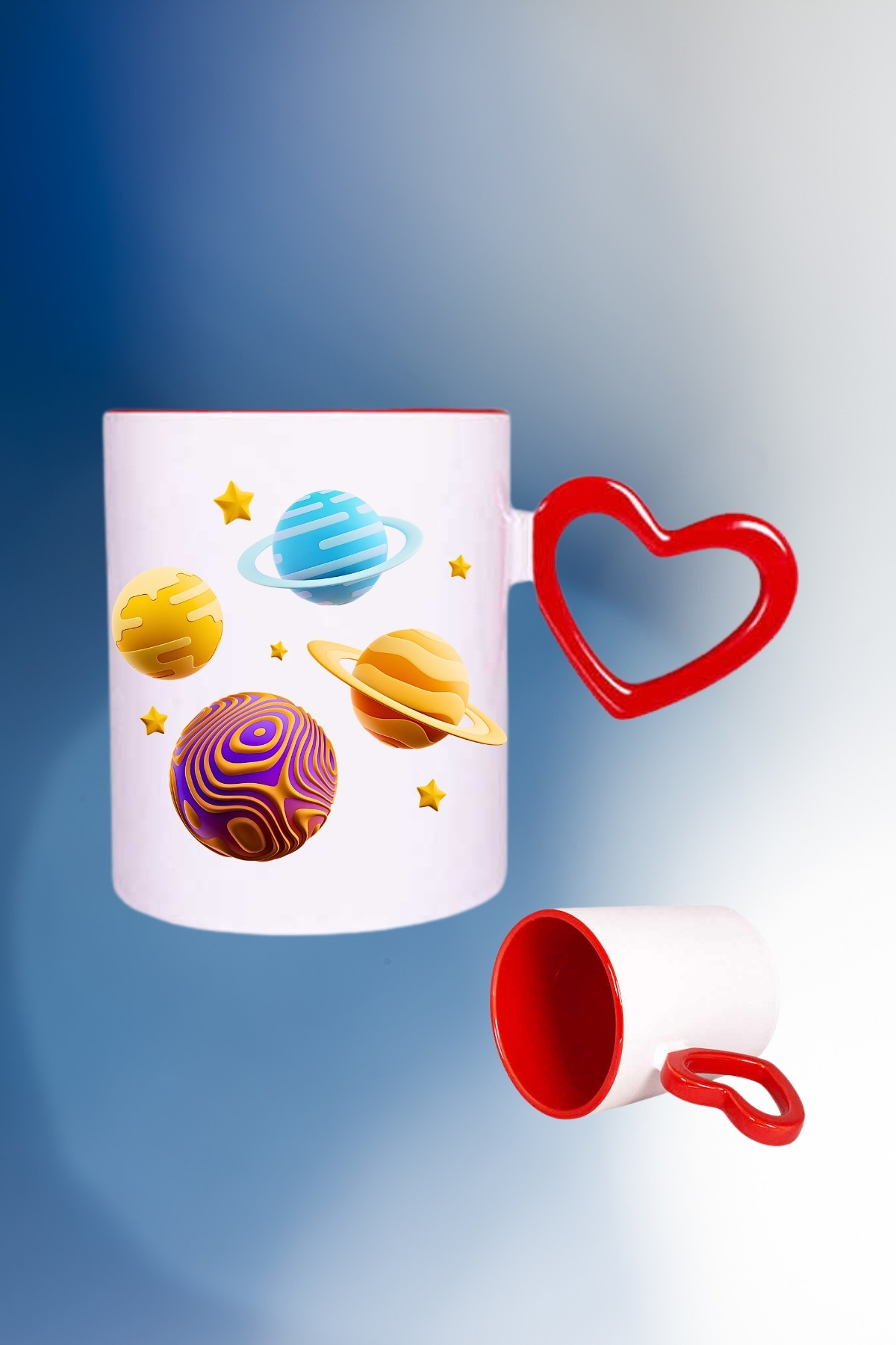 Renkli Galaxy Baskılı Kupa Bardak Çay Kahve Fincanı
