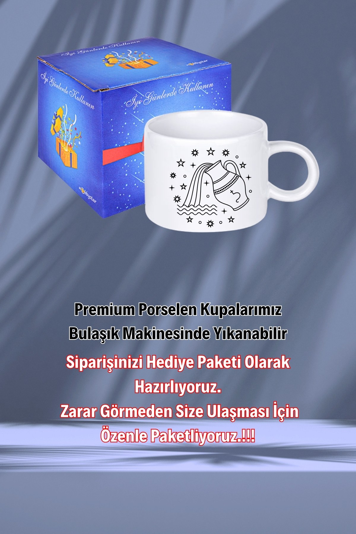 Kova Burcu Zodyak Baskılı Motto Kupa Bardak Çay Kahve Fincanı