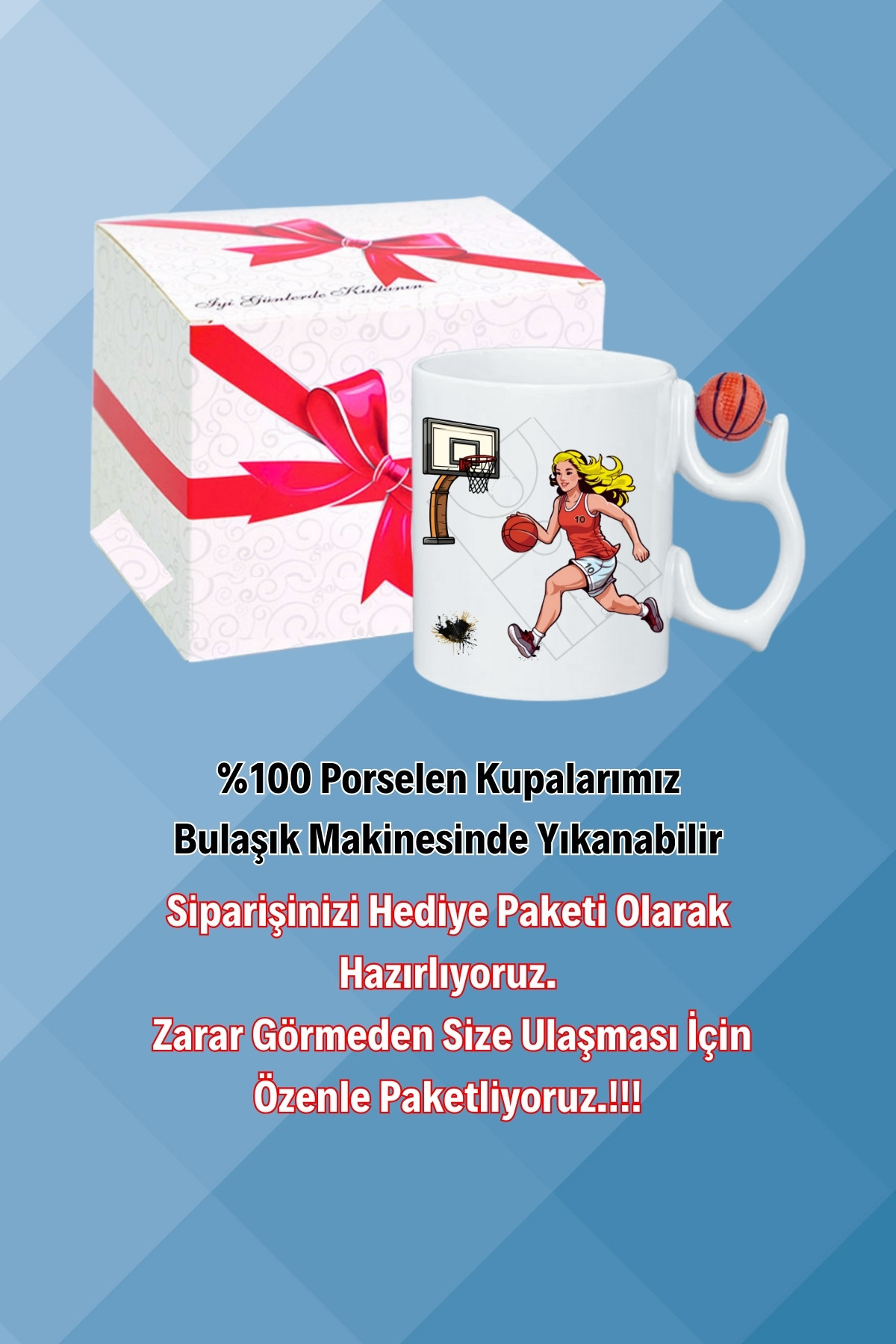 Basketboll Toplu Basket Sever Kupa Bardak Çay Kahve Fincanı Kadın Oyunculu-11