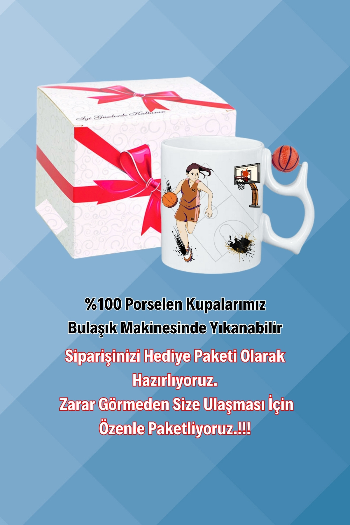 Basketboll Toplu Basket Sever Kupa Bardak Çay Kahve Fincanı Kadın Oyunculu-12