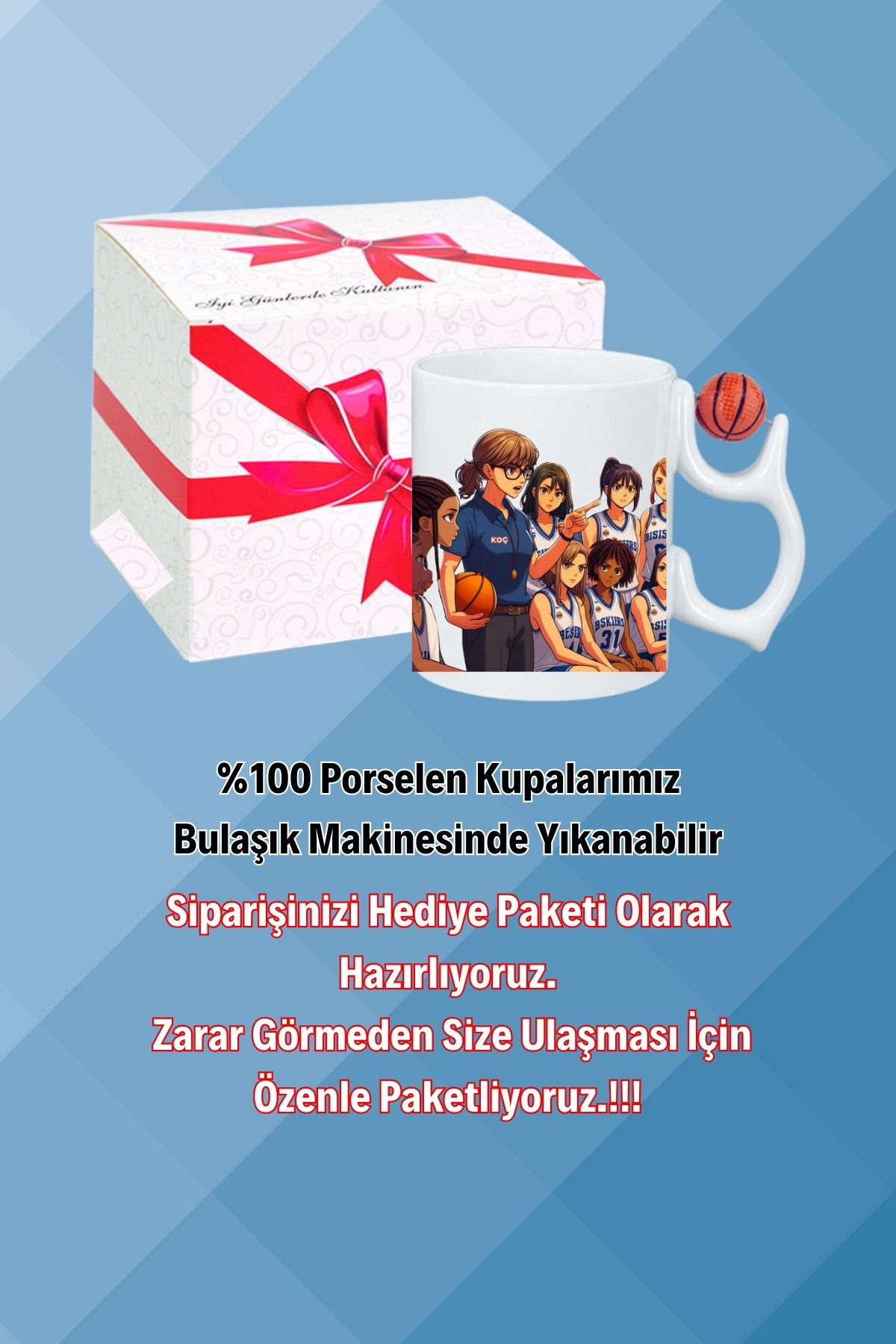Basketboll Toplu Basket Sever Kupa Bardak Çay Kahve Fincanı Oyuncu Koçu-15