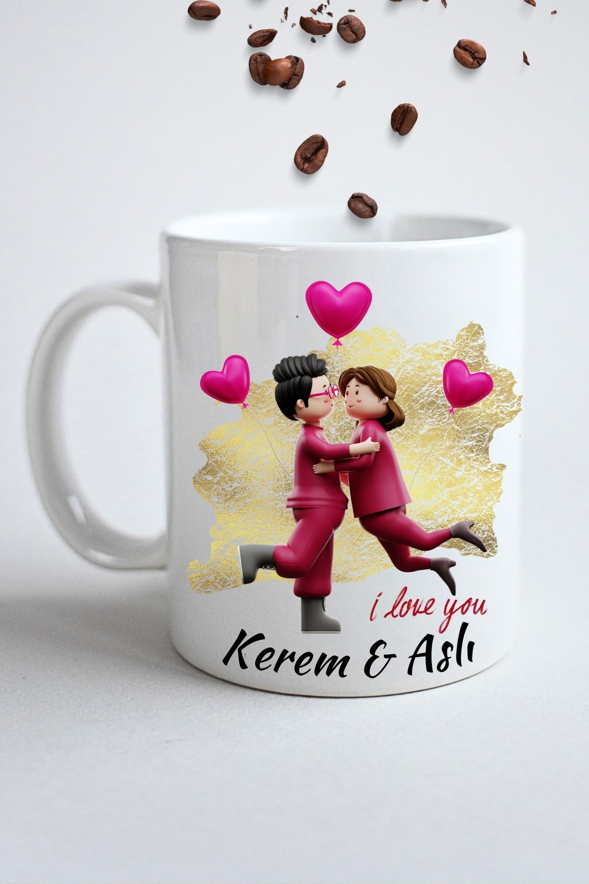 Teddy Bear Love Ayıcık Baskılı Hediye Kupa Bardak Porselen Çay Kahve Fincanı