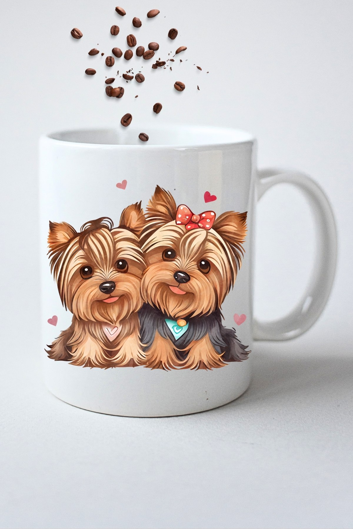 Sevgili Köpek Terrier Baskılı Hediye Kupa Bardak Porselen Çay Kahve Fincanı