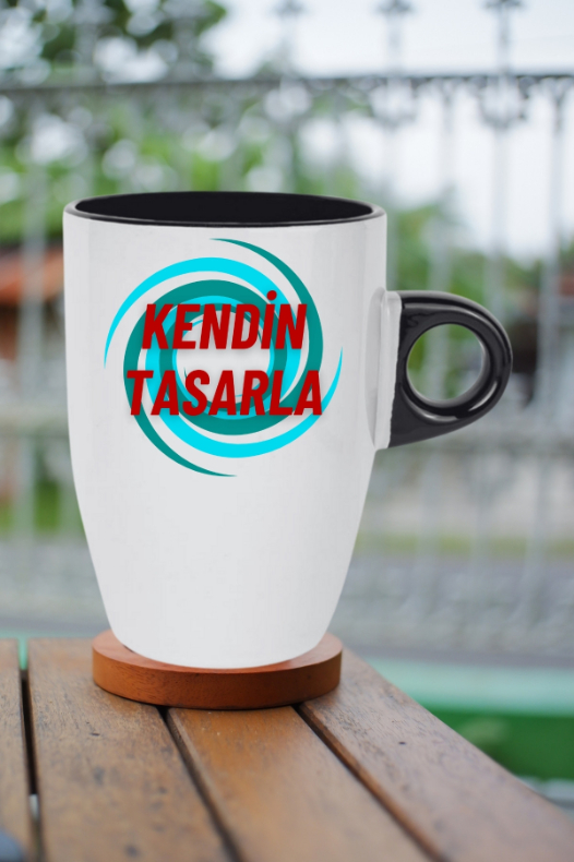 Kişiye Özel Baskılı Siyah Kupa Kendin Tasarla Kupa Bardak Latte Filtre Kahve Fincanı