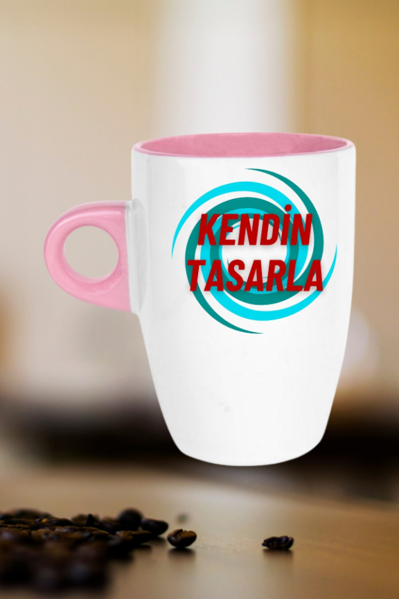 Kişiye Özel Baskılı Pembe Kupa Kendin Tasarla Kupa Bardak Latte Filtre Kahve Fincanı
