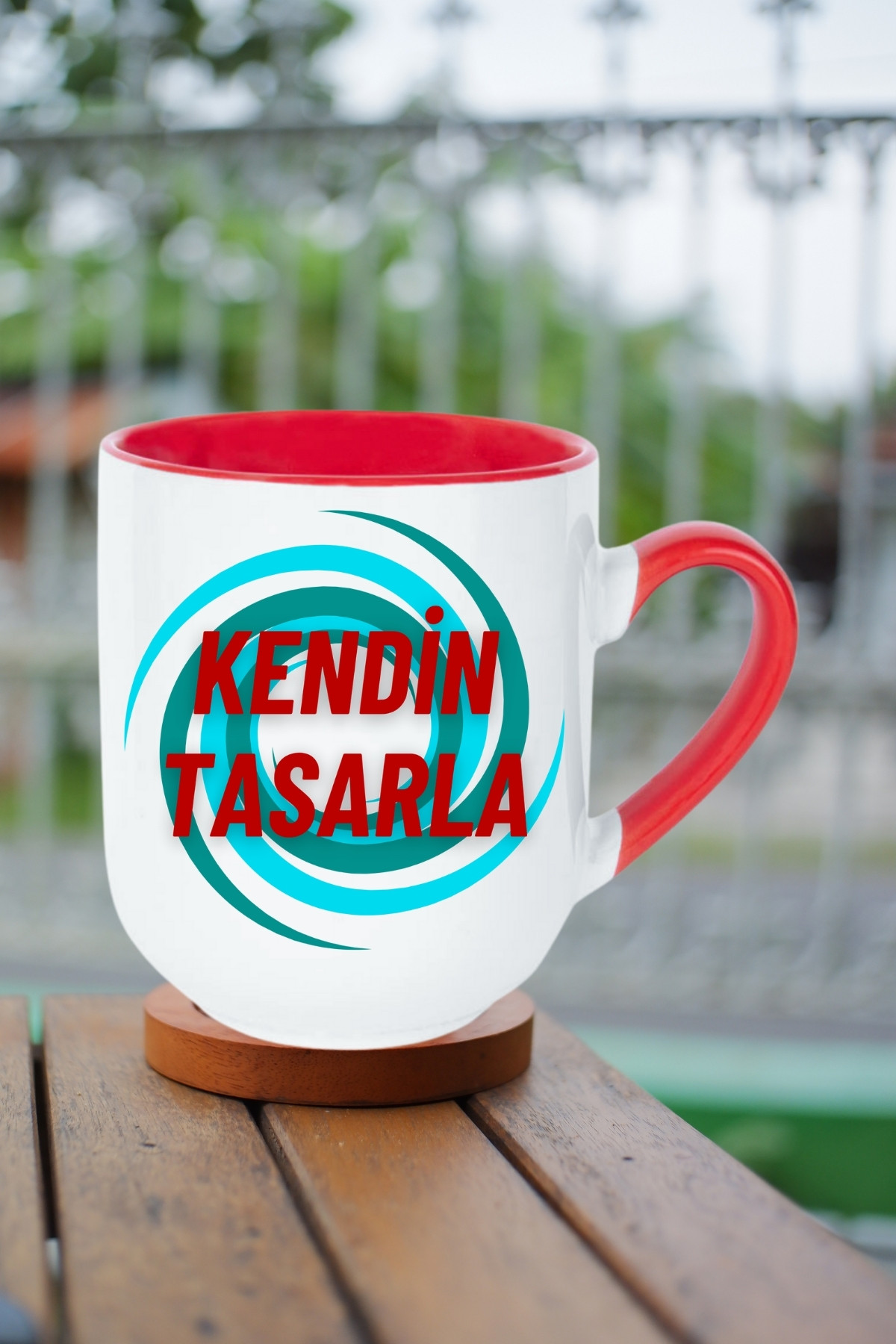 Kişiye Özel Baskılı İçi Kırmızı Lüx Kupa Kendin Tasarla Kupa Bardak Çay Kahve Fincanı