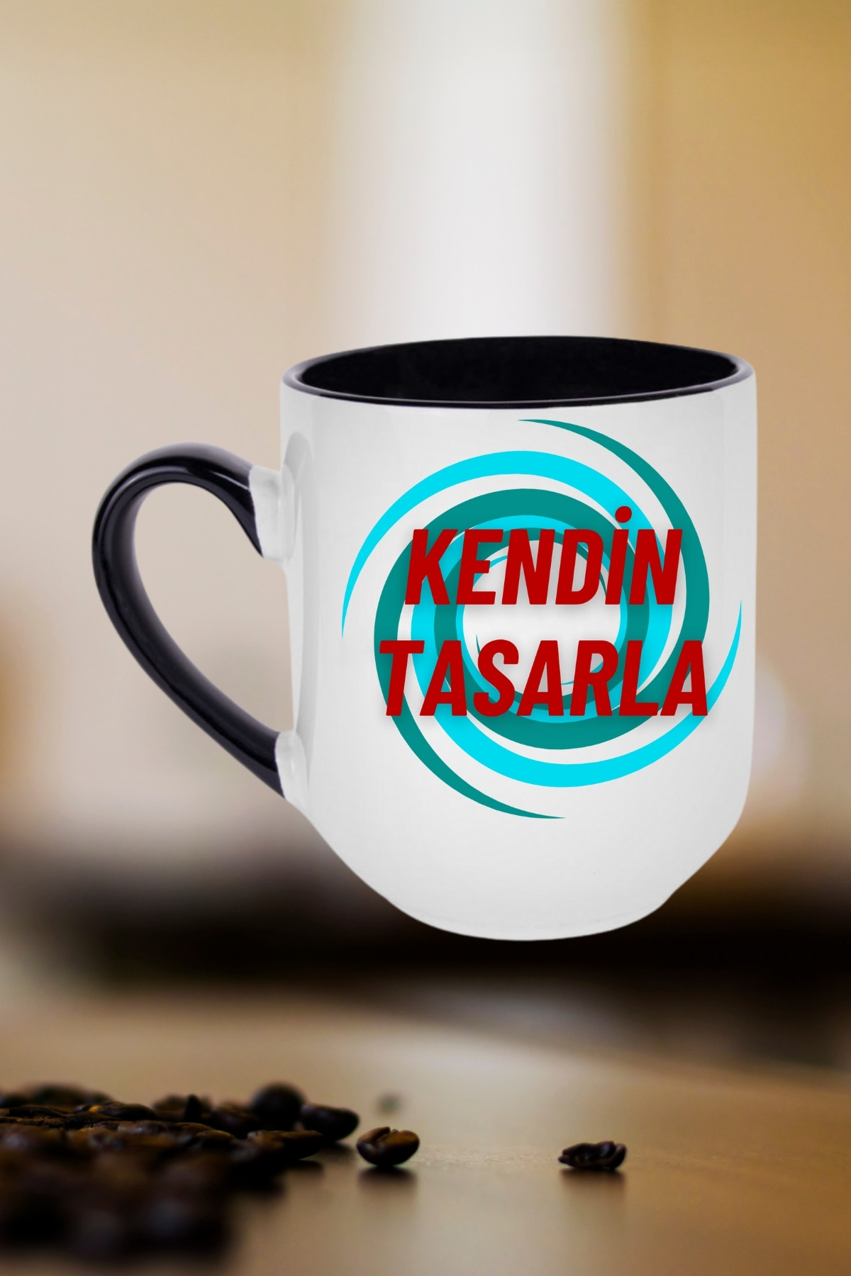 Kişiye Özel Baskılı İçi Siyah Lüx Kupa Kendin Tasarla Kupa Bardak Çay Kahve Fincanı