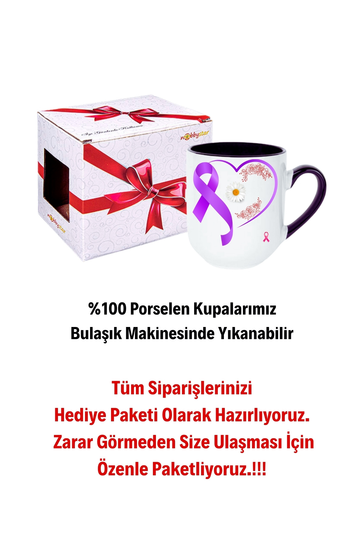 8 Mart Kadınlar Günü Hediyesi İçi Siyah Lüx Kupa Bardak Porselen Çay Kahve Fincanı-3