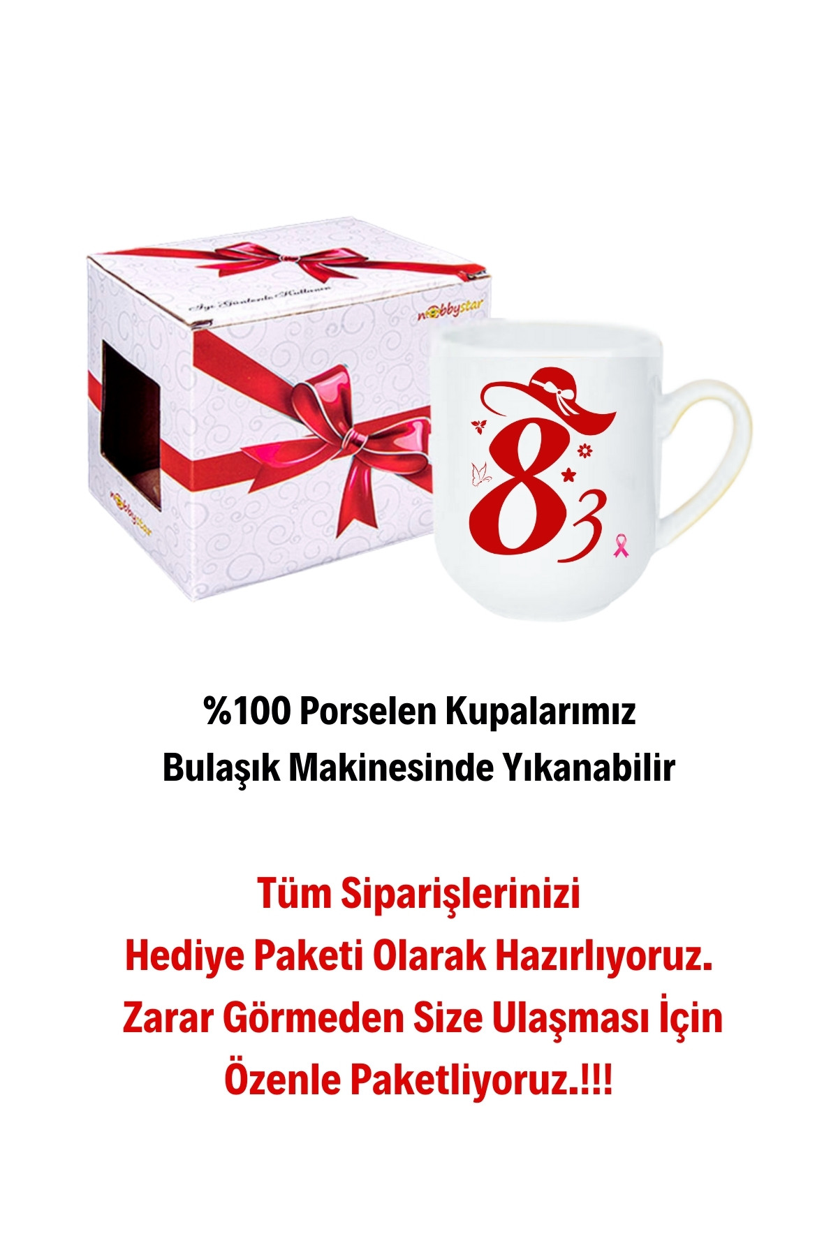 8 Mart Kadınlar Günü Hediyesi İçi Beyaz Lüx Kupa Bardak Porselen Çay Kahve Fincanı-2