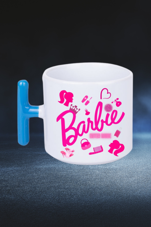 Enter Mode Barbie Baskılı T Saplı Kupa Bardak Porselen Çay Kahve Fincanı