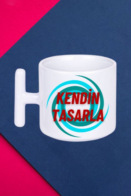 Kişiye Özel Baskılı Beyaz T Saplı Kupa Kendin Tasarla Kupa Bardak Çay Kahve Fincanı