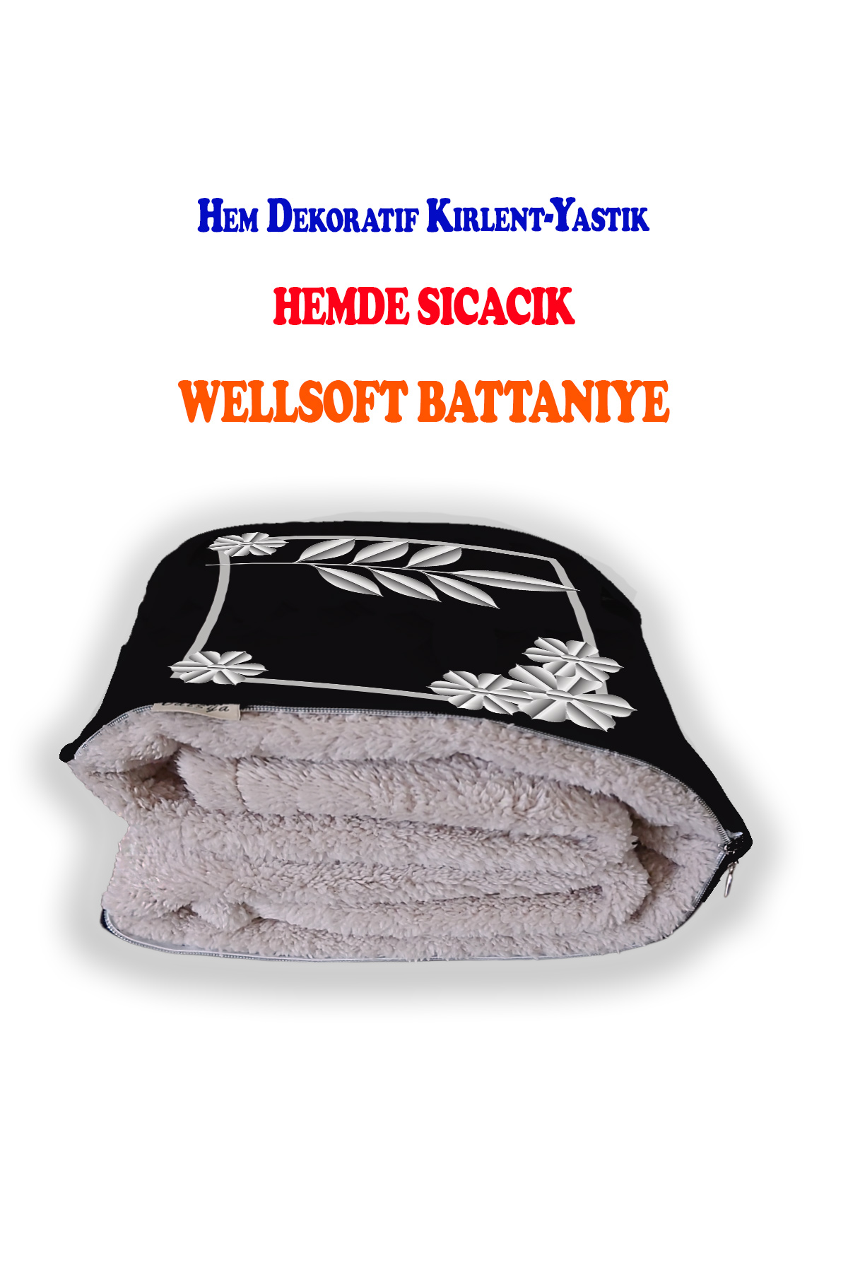 Modern Desenli Opsiyonel Battaniyeli Yastık Dekoratif Kırlent 38x38cm