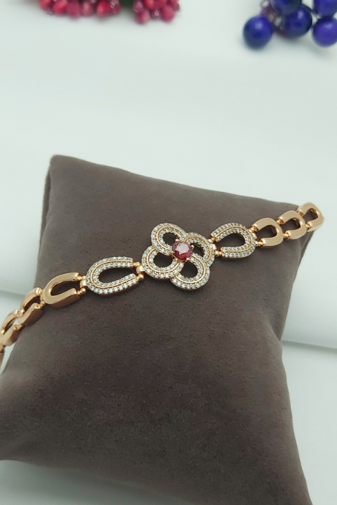 Vip Seri Xuping Kararmaz Zirkon Taşlı Çiçek Abiye Bileklik 19cm