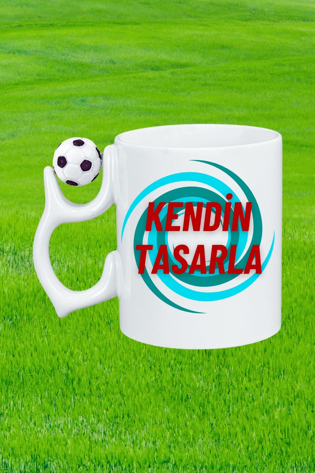 Kişiye Özel Siyah Beyaz Futbol Toplu Kendin Tasarla Taraftar Kupa Bardak Çay Kahve Fincanı
