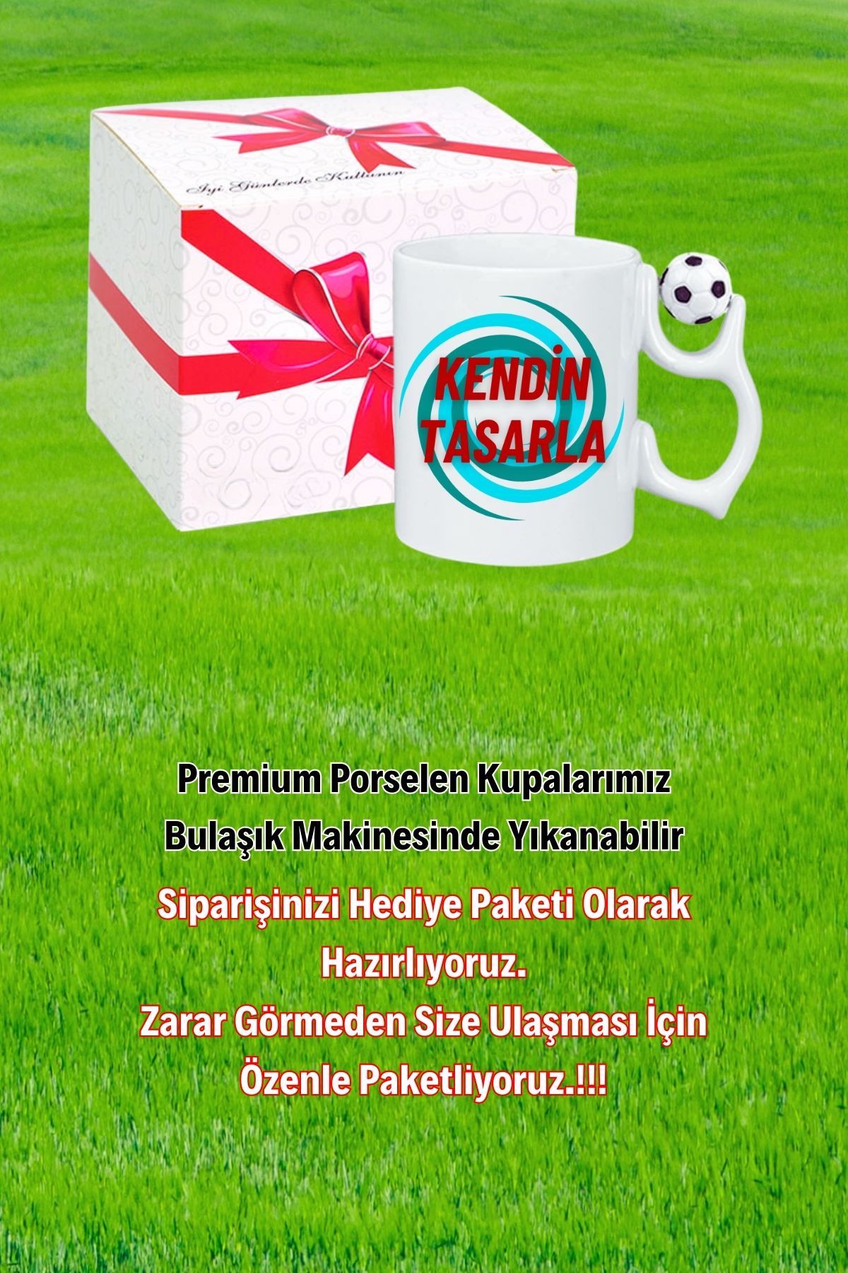 Kişiye Özel Siyah Beyaz Futbol Toplu Kendin Tasarla Taraftar Kupa Bardak Çay Kahve Fincanı