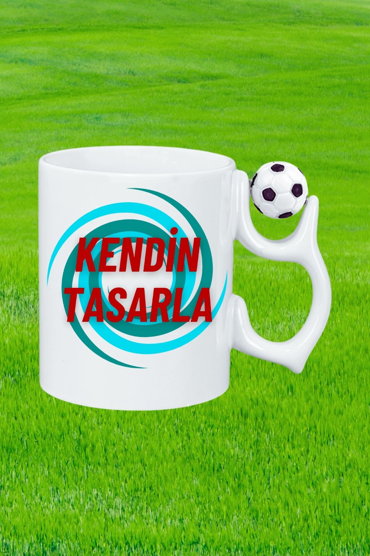 Kişiye Özel Siyah Beyaz Futbol Toplu Kendin Tasarla Taraftar Kupa Bardak Çay Kahve Fincanı