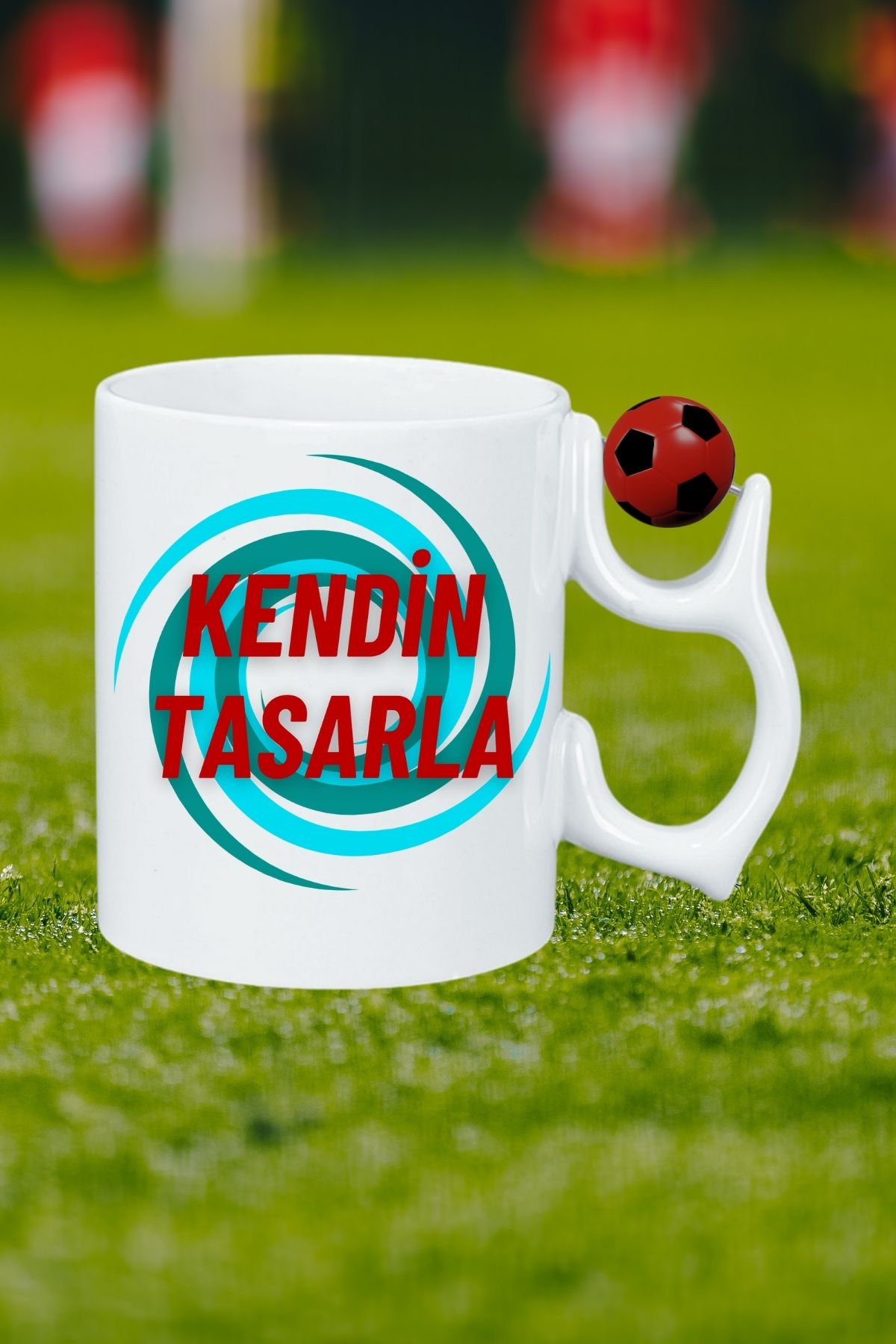 Kırmızı Siyah Futbol Toplu Kupa Kendin Tasarla Kupa Bardak Çay Kahve Fincanı
