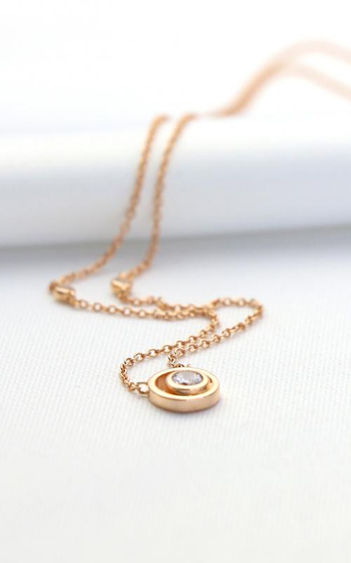 Halkalı Rose Gold Minimal Gümüş Kolye
