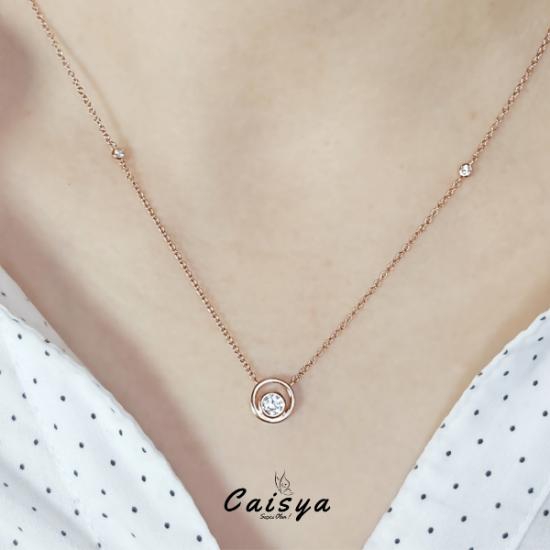 Halkalı Rose Gold Minimal Gümüş Kolye