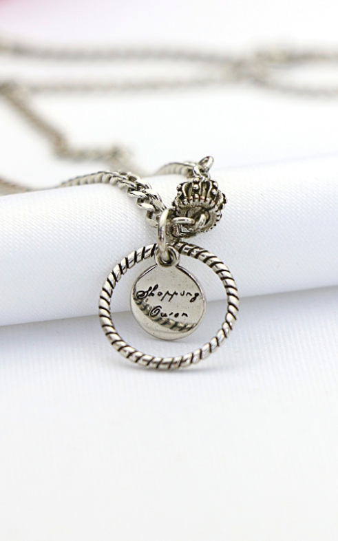 Otantik Taç Gümüş Kolye