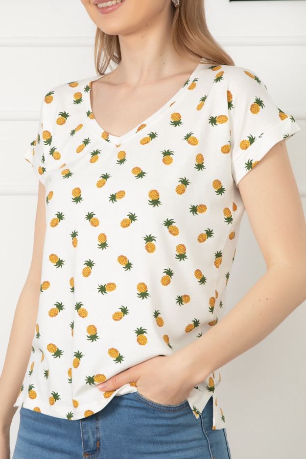 Ananas V Yaka T-shirt