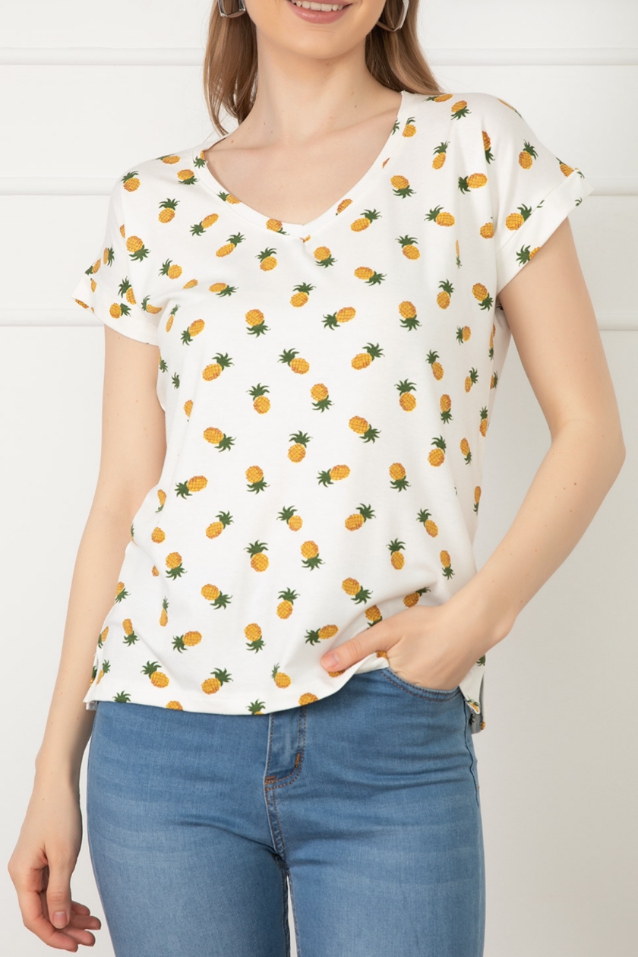 Ananas V Yaka T-shirt