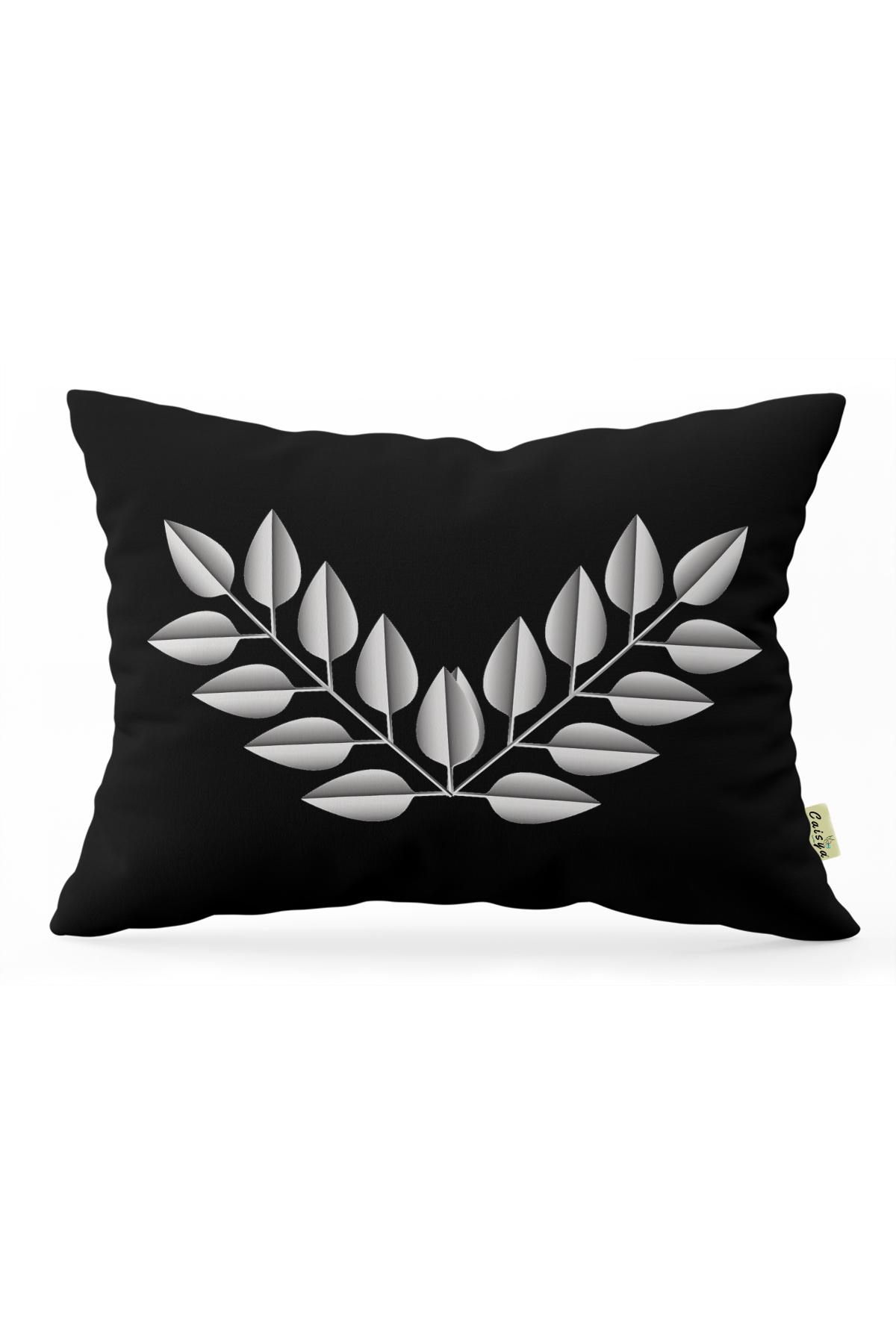 Yaprak Desenli Çift Yön Dijital Baskılı İçi Dolgulu Dekoratif Yastık Kırlent 30x50cm