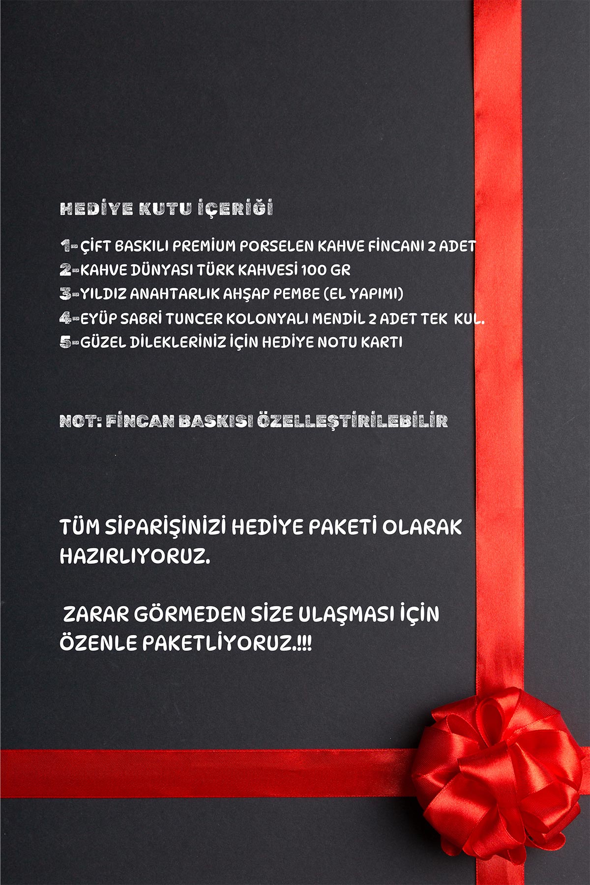 Kişiye Özel Kahve Fincanı & Kahve Dünyası Türk Kahvesi & Yıldız Anahtarlık & Mendil & Hediye Seti
