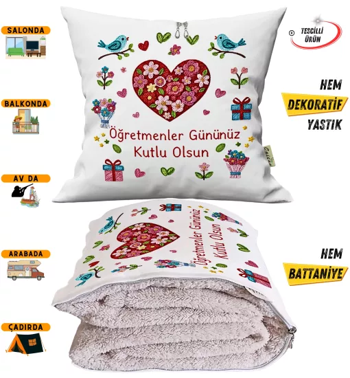 Tv Battaniye Olabilen Dekoratif Yastık Kırlent