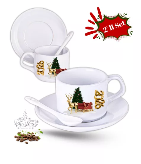 2li Porselen Çay Kahve Fincan Seti