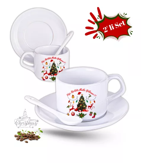 2li Porselen Çay Kahve Fincan Seti