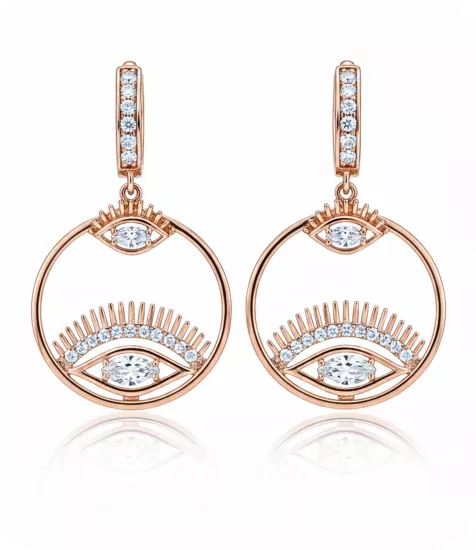 Vip Seri Küpe Xuping Taşlı Rose Altın Kaplama