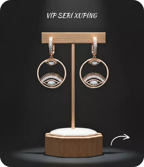Vip Seri Küpe Xuping Taşlı Rose Altın Kaplama