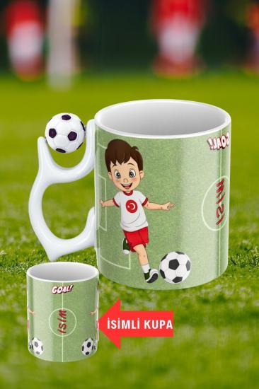 Baskılı Porselen Futbol Toplu Taraftar Kupa Bardak Çay Kahve Fincanı