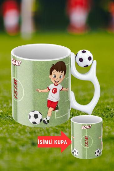 Baskılı Porselen Futbol Toplu Taraftar Kupa Bardak Çay Kahve Fincanı