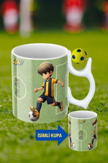 Baskılı Porselen Futbol Toplu Taraftar Kupa Bardak Çay Kahve Fincanı