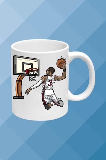 Basketbol Temalı Baskılı Porselen Kupa Bardak Çay Kahve Fincanı