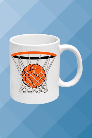 Basketbol Temalı Baskılı Porselen Kupa Bardak Çay Kahve Fincanı