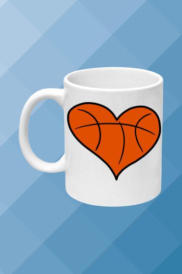 Basketbol Temalı Baskılı Porselen Kupa Bardak Çay Kahve Fincanı