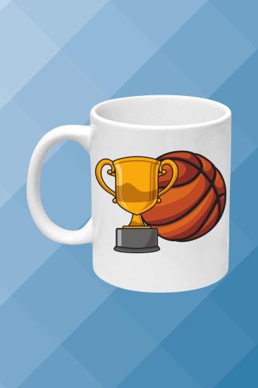 Basketbol Temalı Baskılı Porselen Kupa Bardak Çay Kahve Fincanı