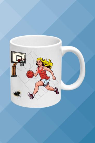 Basketbol Temalı Baskılı Porselen Kupa Bardak Çay Kahve Fincanı