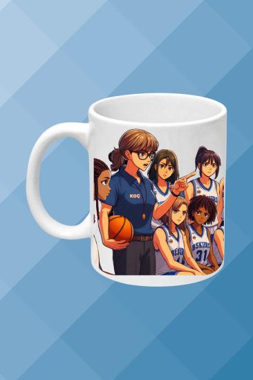 Basketbol Temalı Baskılı Porselen Kupa Bardak Çay Kahve Fincanı